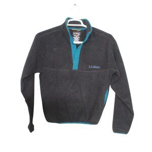 LL Bean Beans Classic Fleece Pullover Black Size XXS